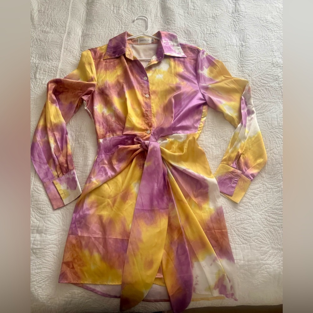 Vibrant Long Sleeve Tie-Dye Dress